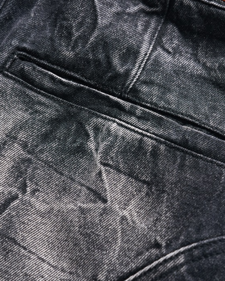 KIIKIO Punk Grommet Panel Flared Jeans