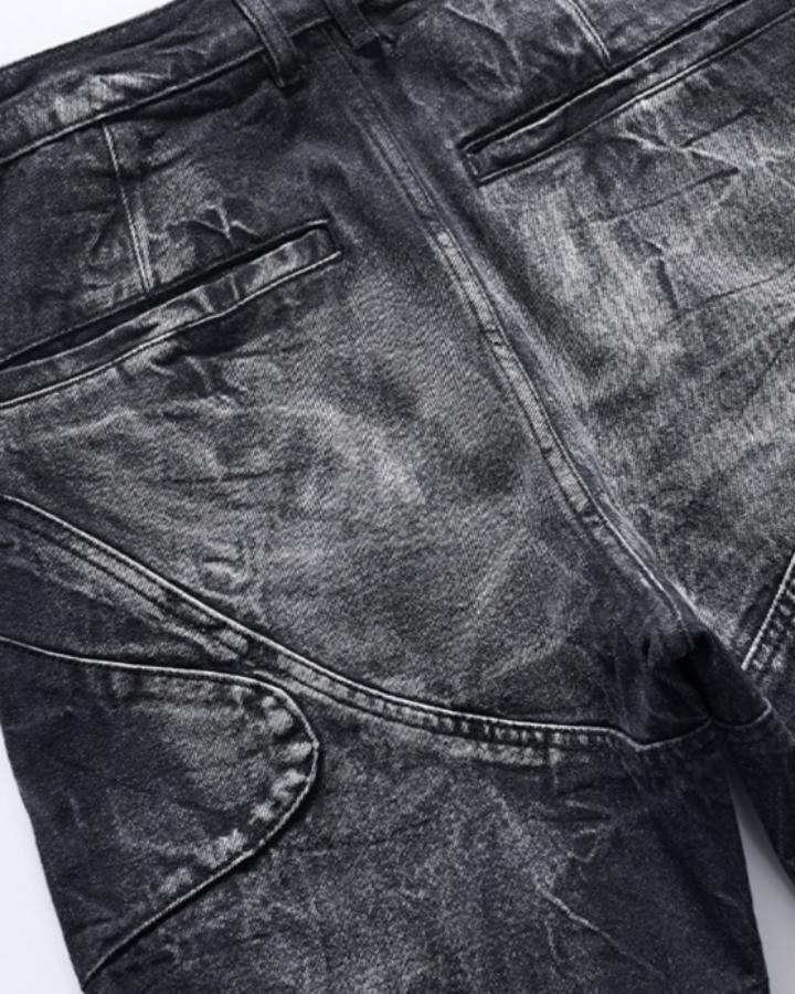 KIIKIO Punk Grommet Panel Flared Jeans