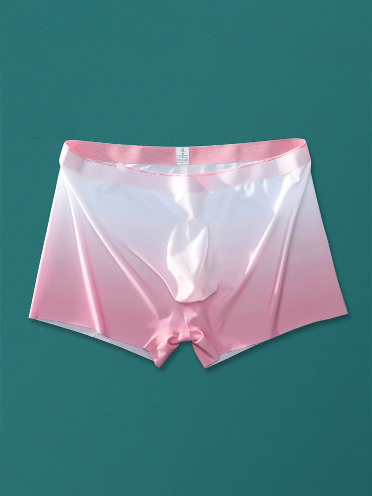 Men's Seamless Gradient Ice Silk Boxer Briefs 