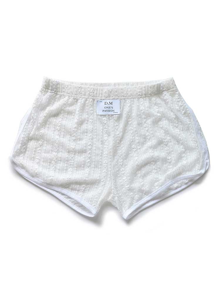 D.M Men's Sexy Lace Low-Rise Loose Boxer Briefs