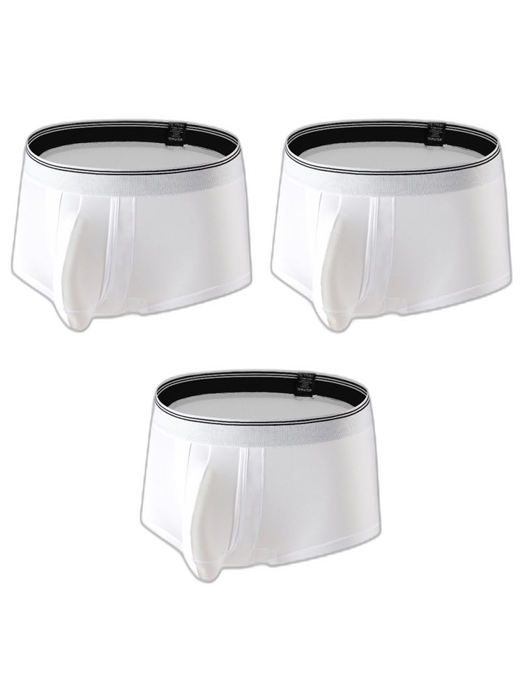 3 Pack Men's Mid-Rise Separation Breathable Elastic Trunks