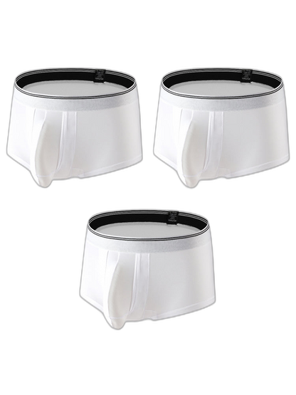 3 Pack Men's Mid-Rise Separation Breathable Elastic Trunks