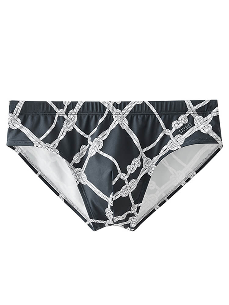 Men's Rope-Print Beach Swim Briefs