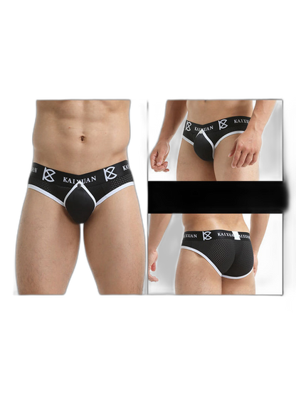 2 Pack Men's Sexy Mesh Front Opening Sponge Coaster Briefs