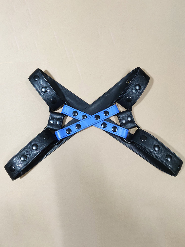 Men's Leather Bracelet Chest Strap Jockstrap