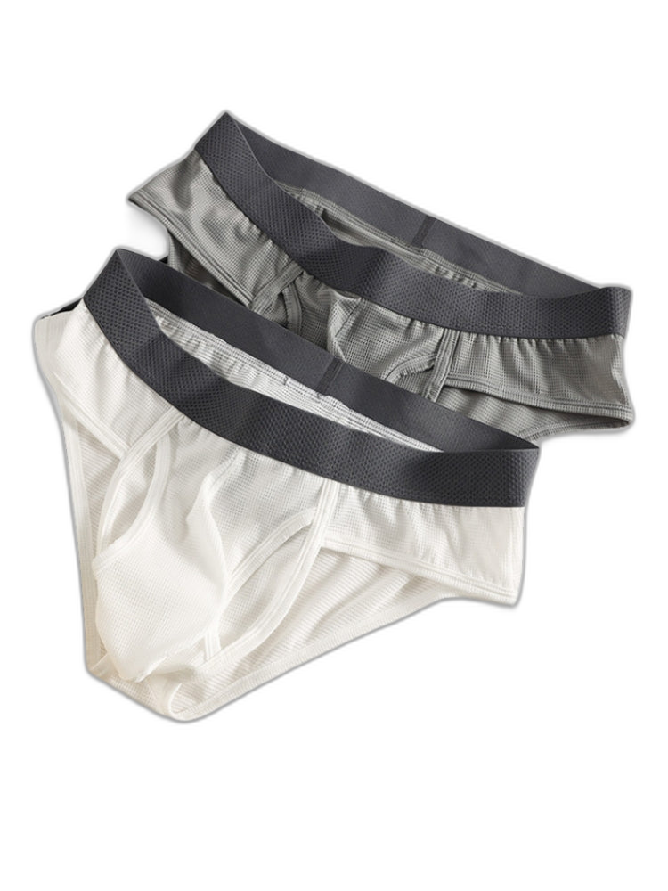 3 Pack Men's Ultra-Soft Breathable Mesh Ice Silk Briefs