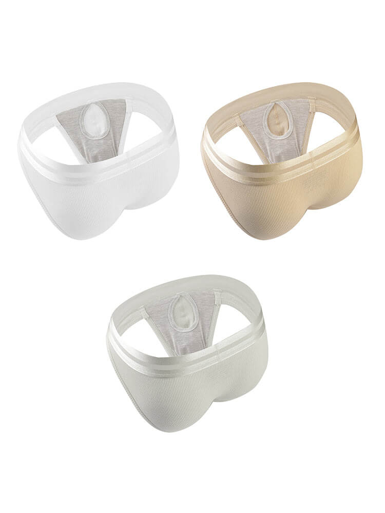 Men's Waffle Separate Pouch High-Leg Cut Briefs