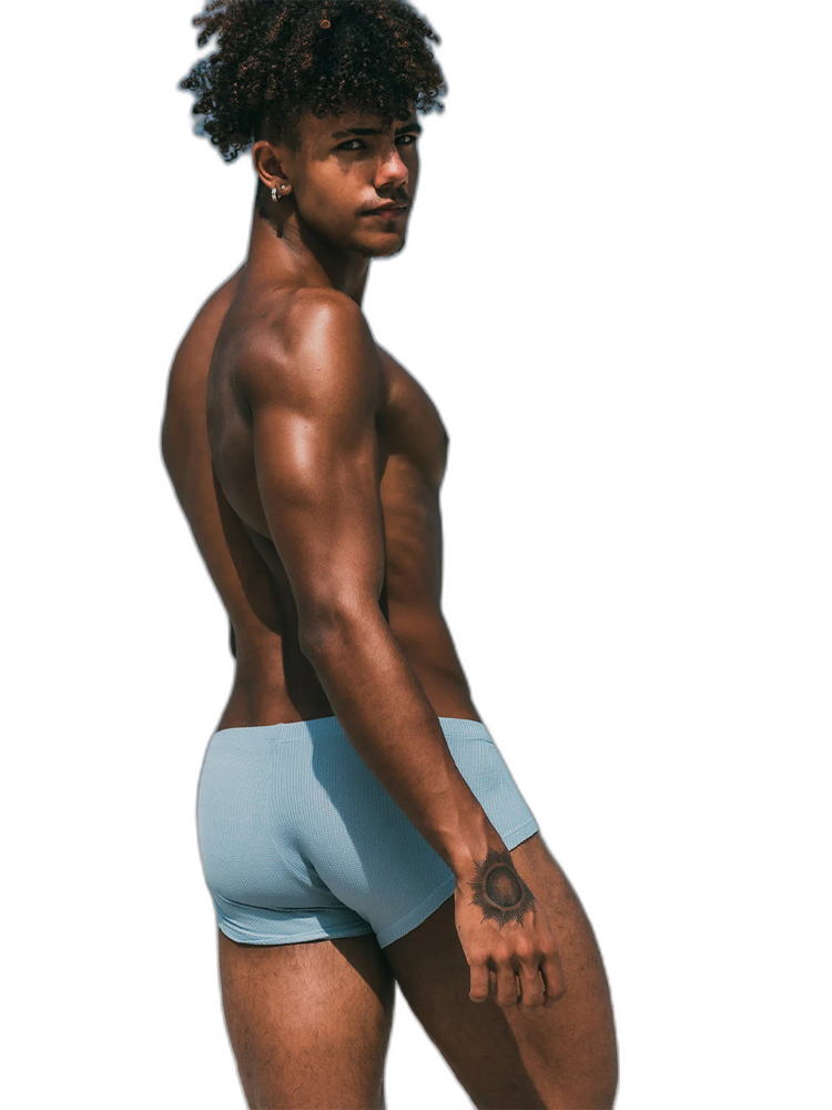 2 Pack Men's Sexy Short Legs Trunks With Large Pouch