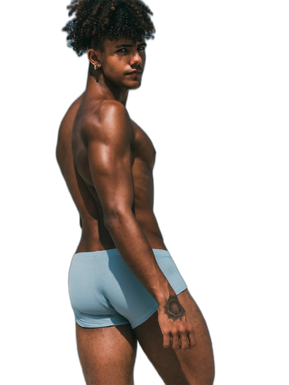 2 Pack Men's Sexy Short Legs Trunks With Large Pouch