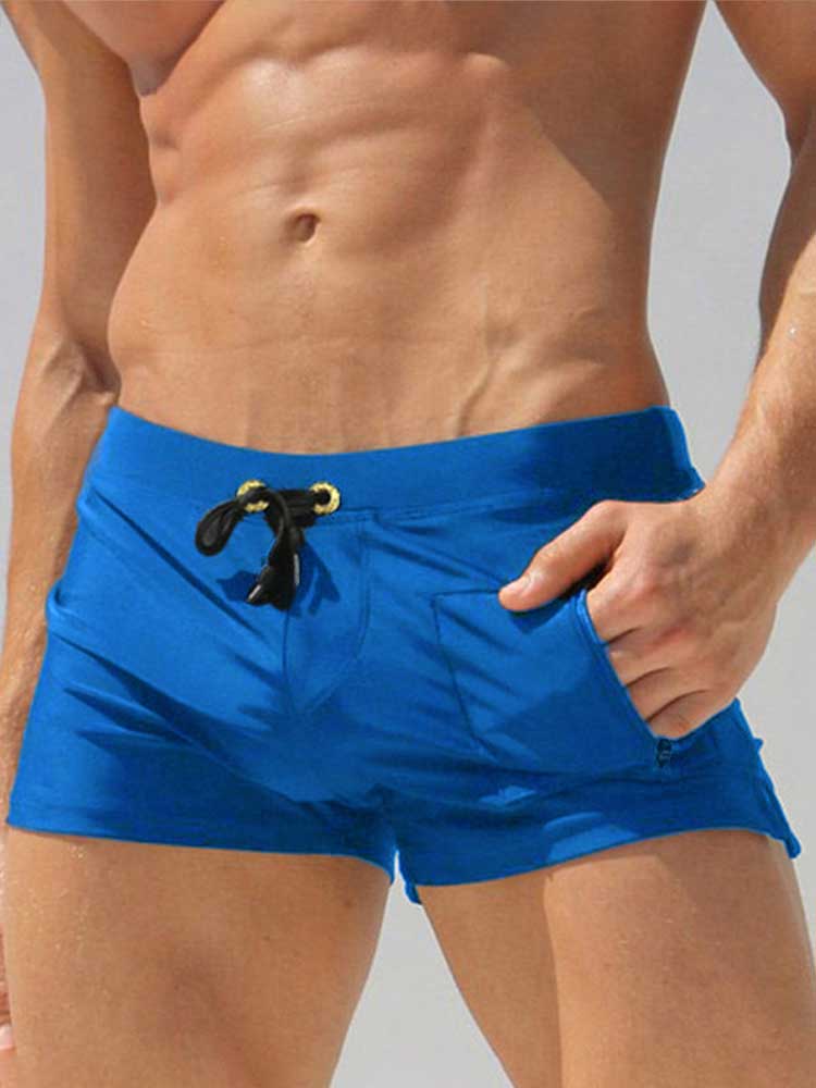 Men's Casual Vertical Pocket Quick-Drying Swim Trunks