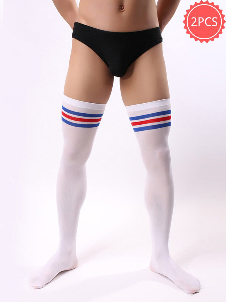 2 PCS Men's Striped Stockings Set