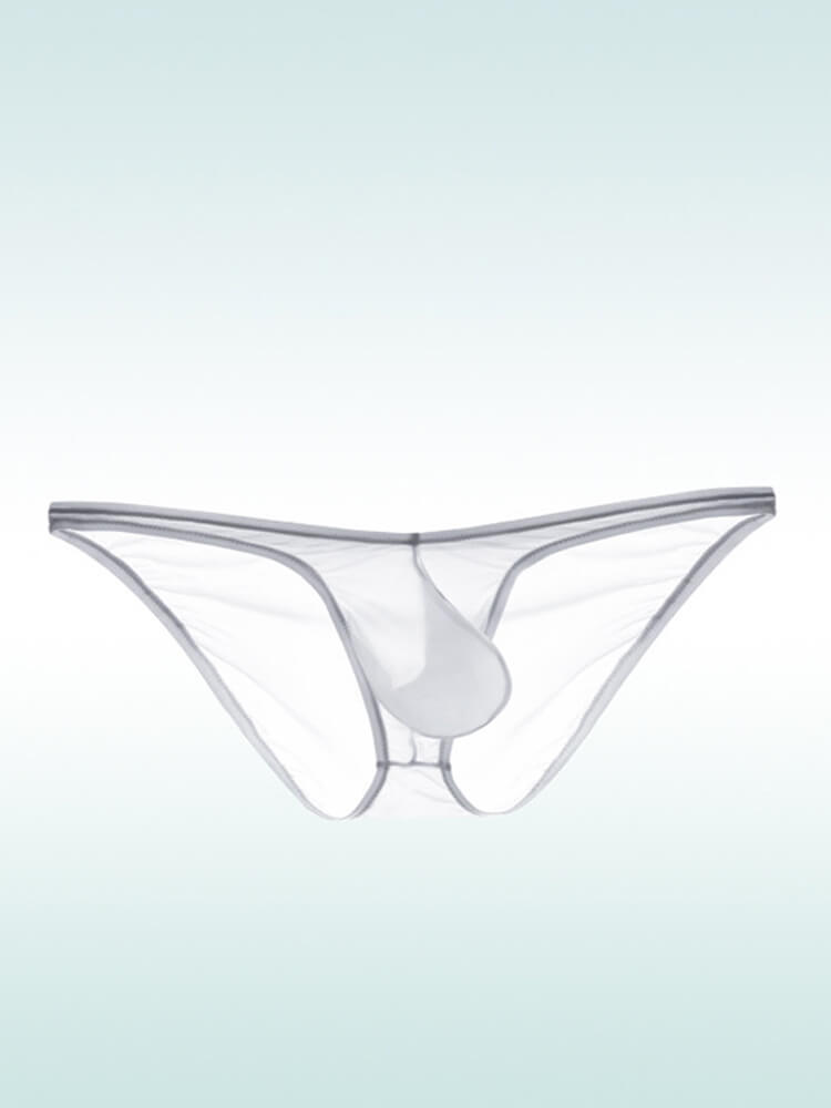 Men's Sexy Thin Transparent Low-Rise One-Piece Briefs