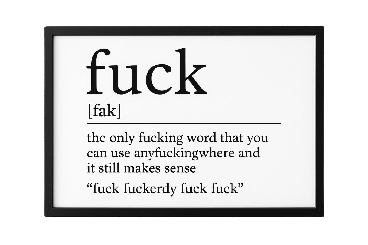 FUCK (Definition) Print In Frame