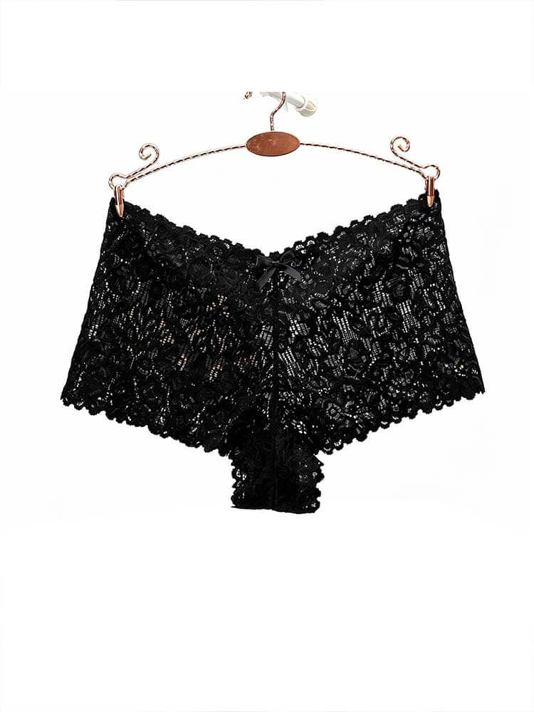 Men's Sexy Openwork Jacquard Lace Boxer Briefs
