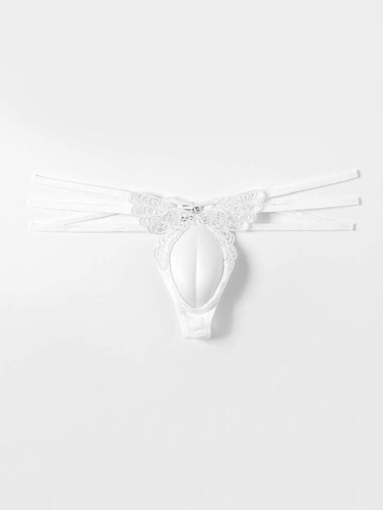 Men's Hidden Cock Sexy Lace Butterfly Thong