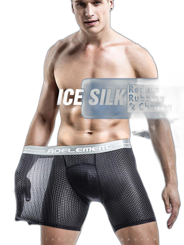 2 Pack Mesh Ice Silk Moisture Wicking Sport Boxer Underwear