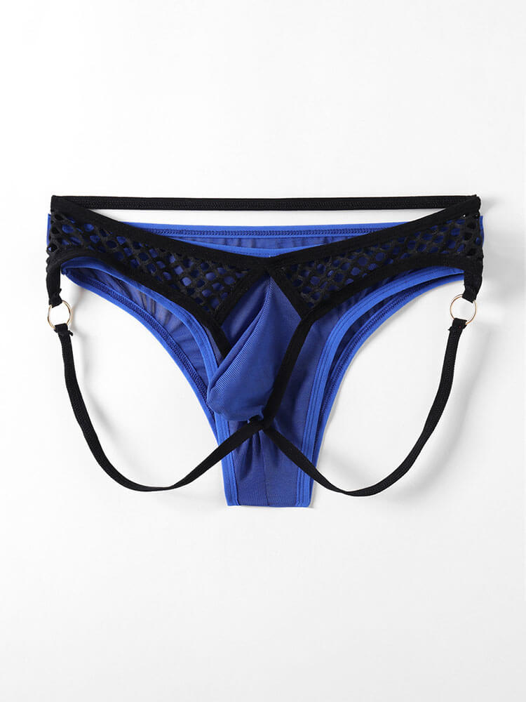 Men's Sexy Cut-Out Fishnet Stretchy Double Thong