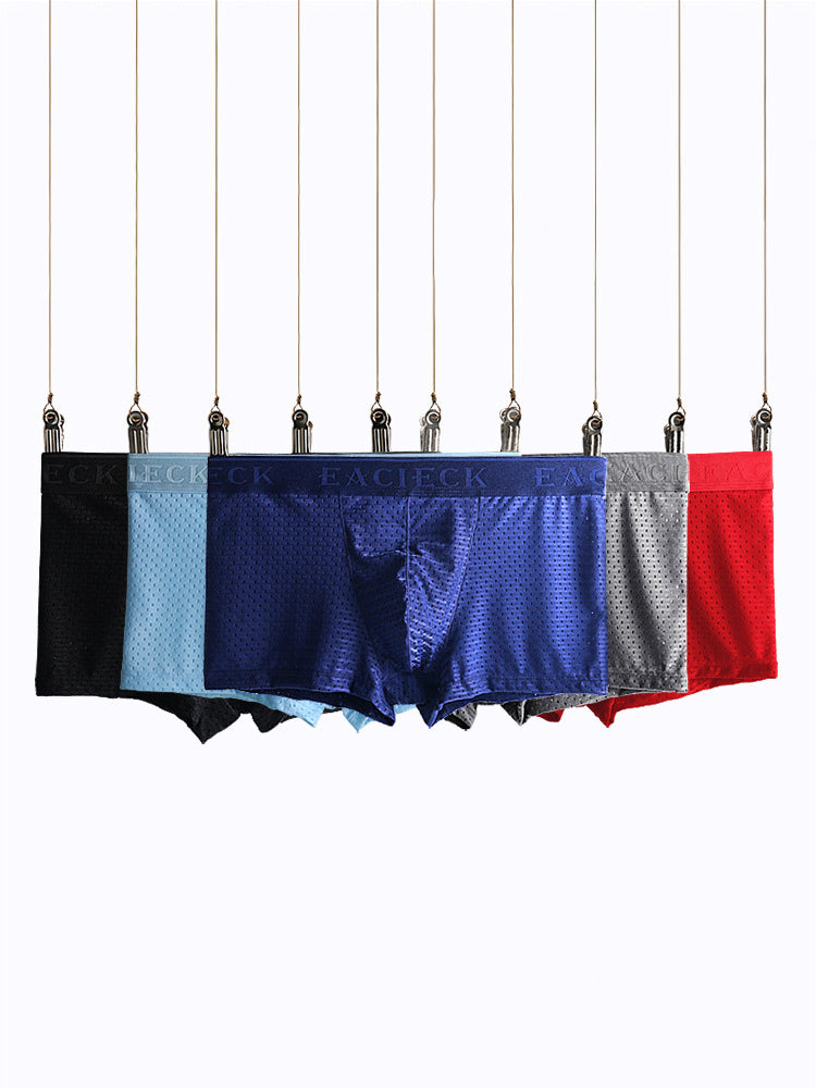3Pcs Men's Mesh Thin Ice Silk Underwear