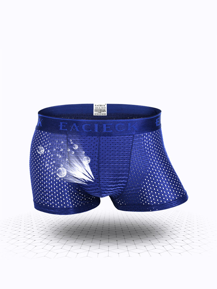 3Pcs Men's Mesh Thin Ice Silk Underwear