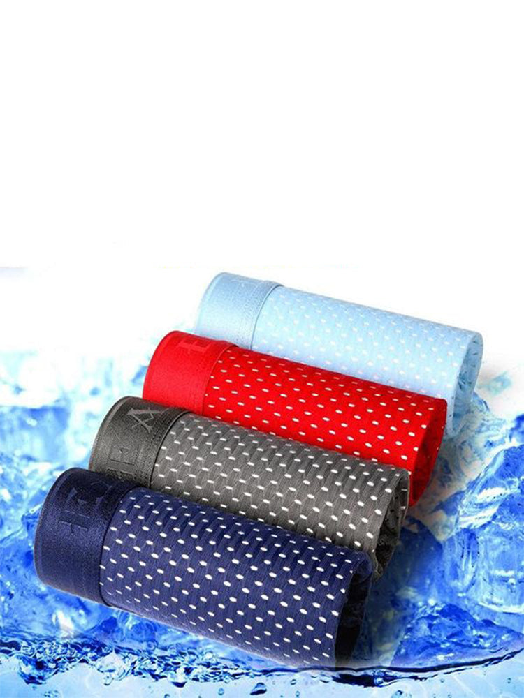 3Pcs Men's Mesh Thin Ice Silk Underwear