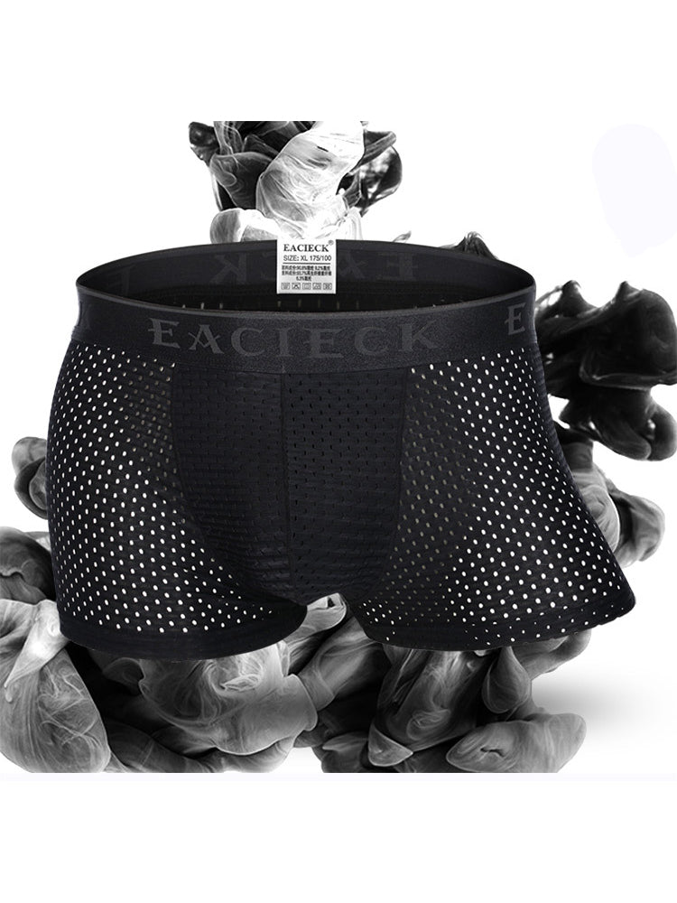 3Pcs Men's Mesh Thin Ice Silk Underwear