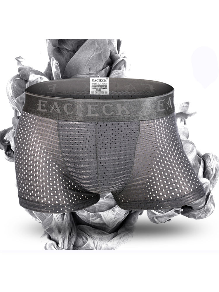 3Pcs Men's Mesh Thin Ice Silk Underwear