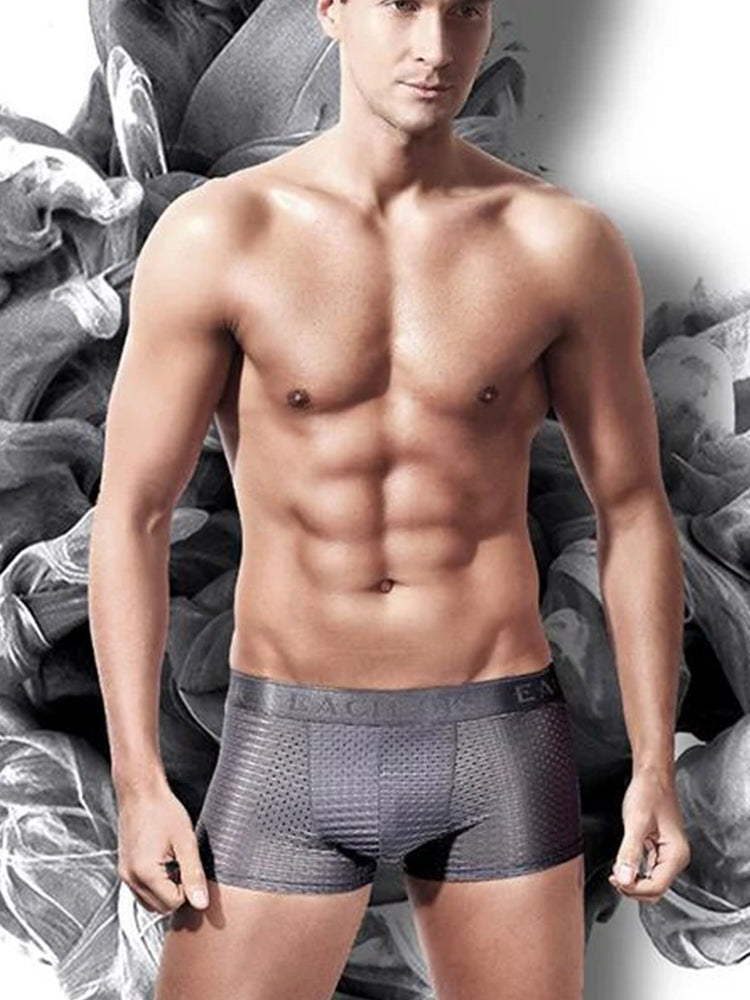 3Pcs Men's Mesh Thin Ice Silk Underwear