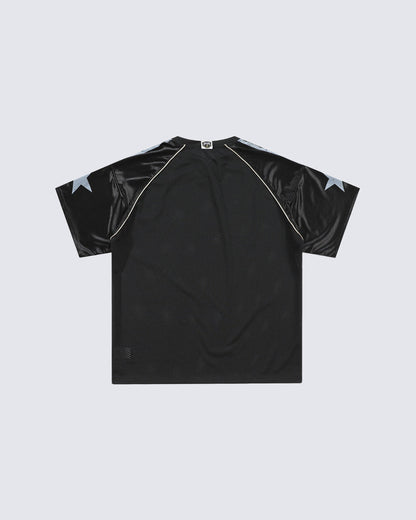 Y2K Star Patch Mesh Football Jersey Tee New