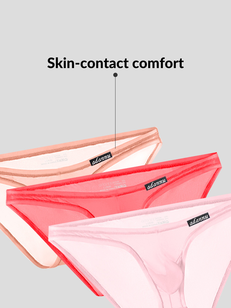 Men's Sheer Low-Rise Bikini with Contoured Pouch