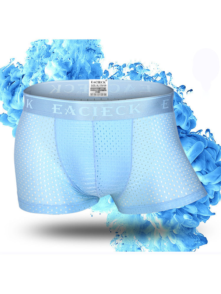 3Pcs Men's Mesh Thin Ice Silk Underwear