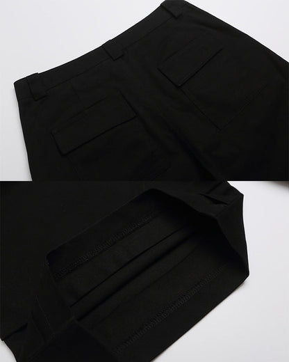 Gothic Rivet Zipper Layered New Wide Shorts
