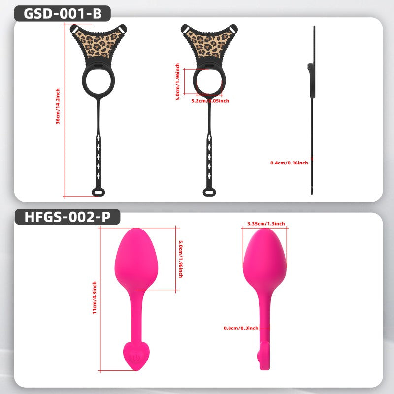 Silicone Chastity Thong Set with Vibrating Plug & Soft Spike Cage-GSD Series