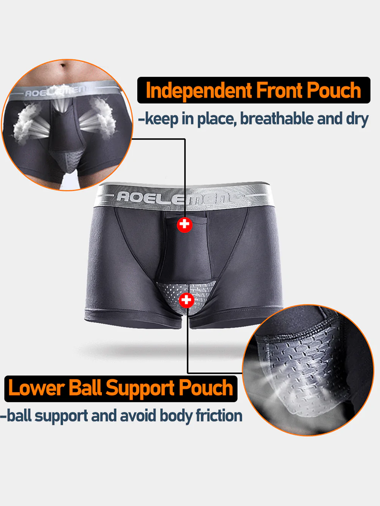 Aoelemen 2 Pack Modal Stretch Separate Pouch Boxer Briefs