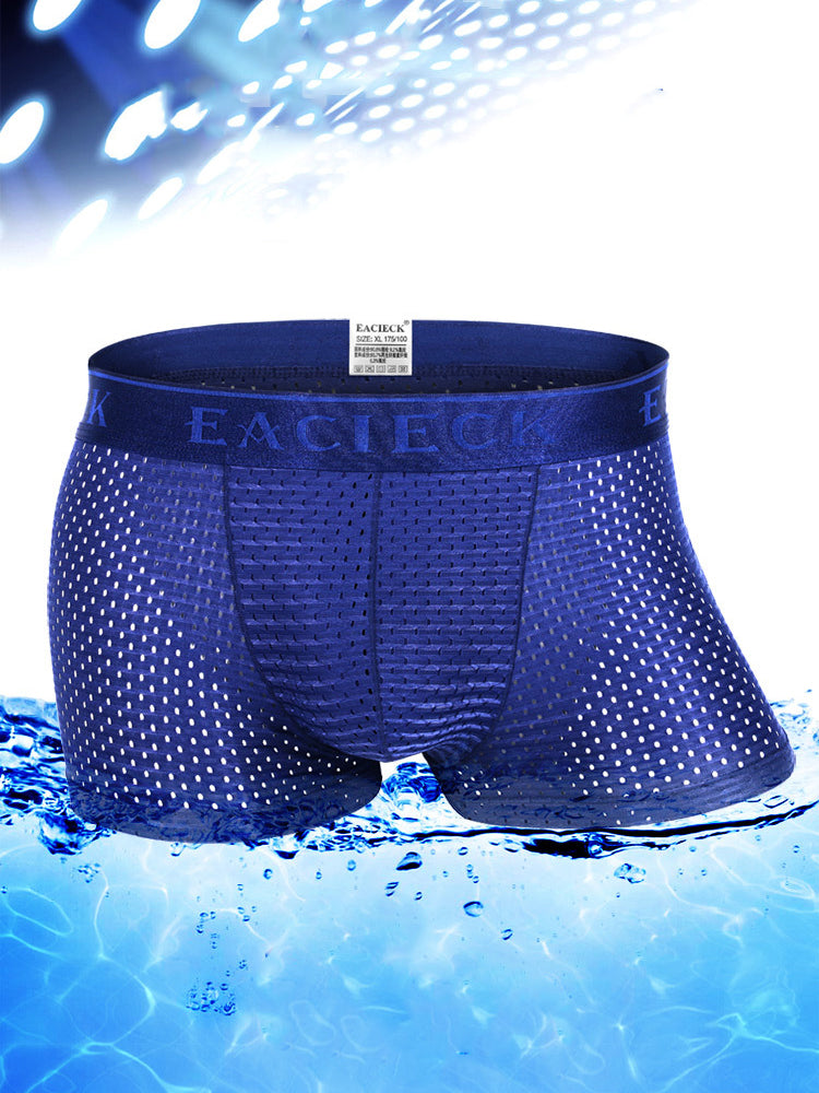 3Pcs Men's Mesh Thin Ice Silk Underwear