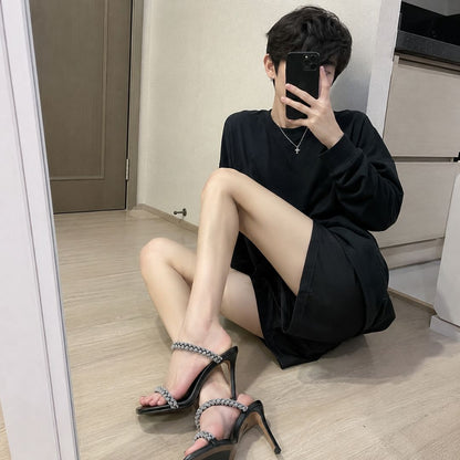 Luxe Crystal Stiletto Mules