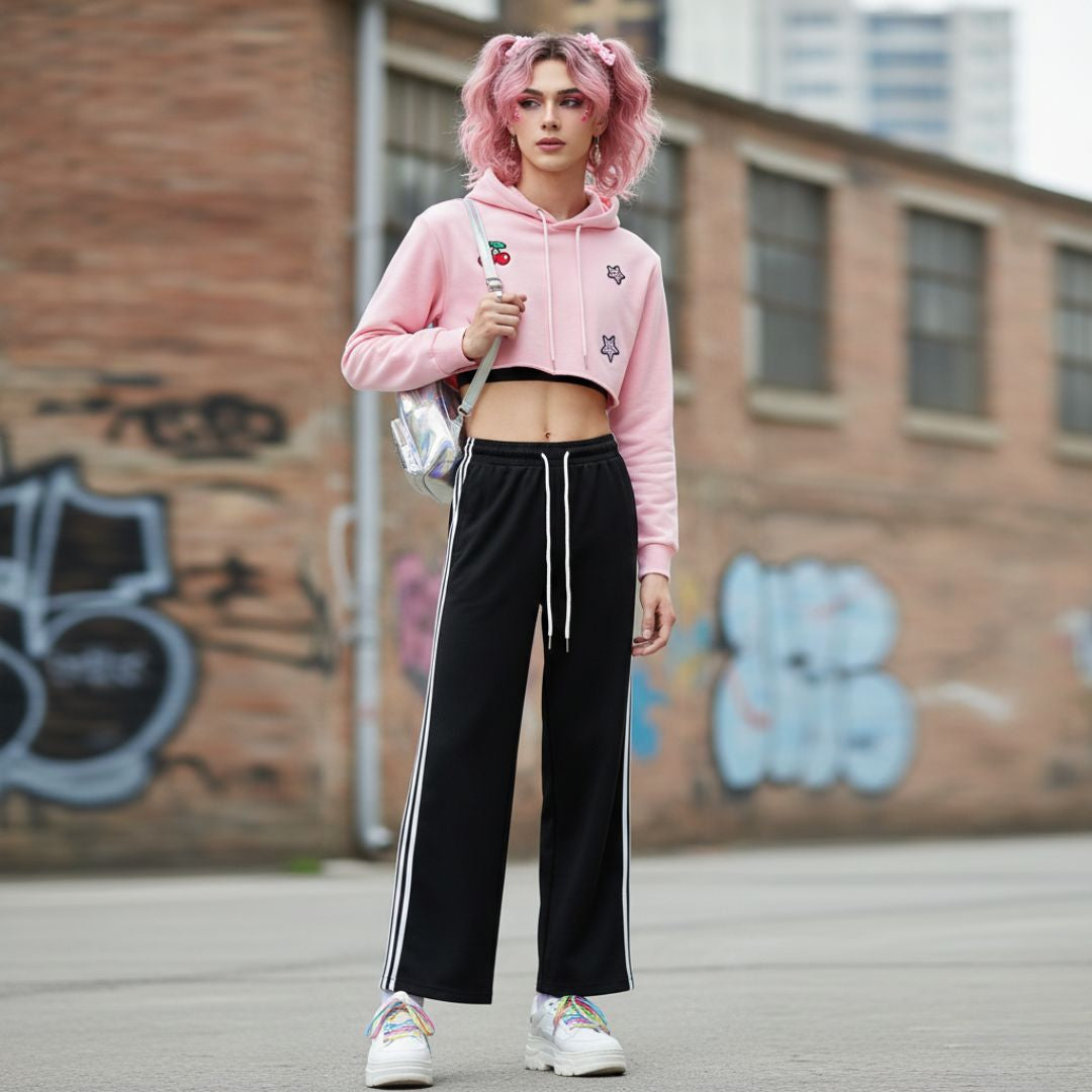 Plus Striped Sweat Pants