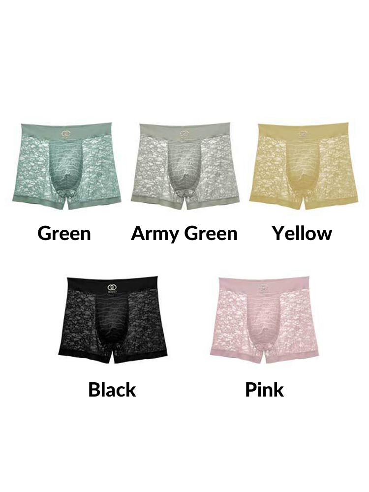 Men's Mid-Rise Sexy Seamless Lace Trunks