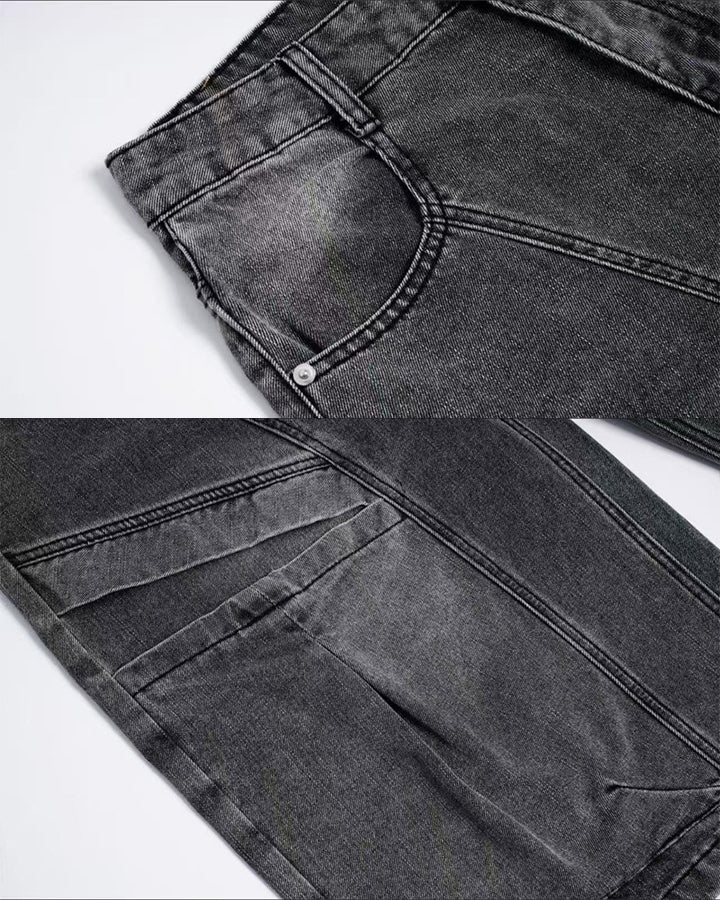 KIIKIO High Street Washed Panel Deconstructed Denim Shorts