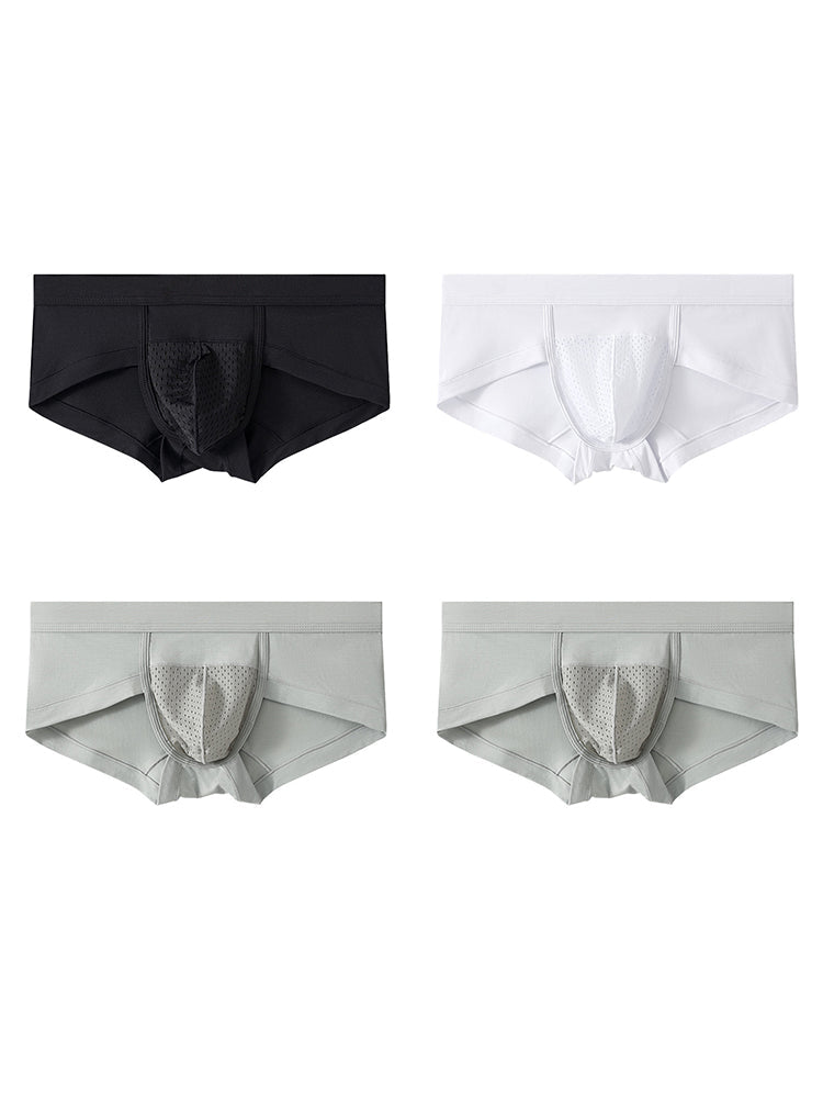 4 Pack Men’s U Convex Mesh Pouch Briefs