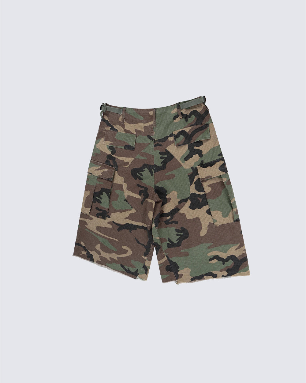 KIIKIO Utility Camo Cargo Pocket Wide Knee Shorts