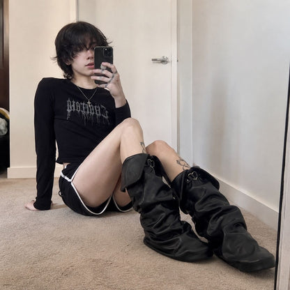 Heartbound Leather Leg Warmers