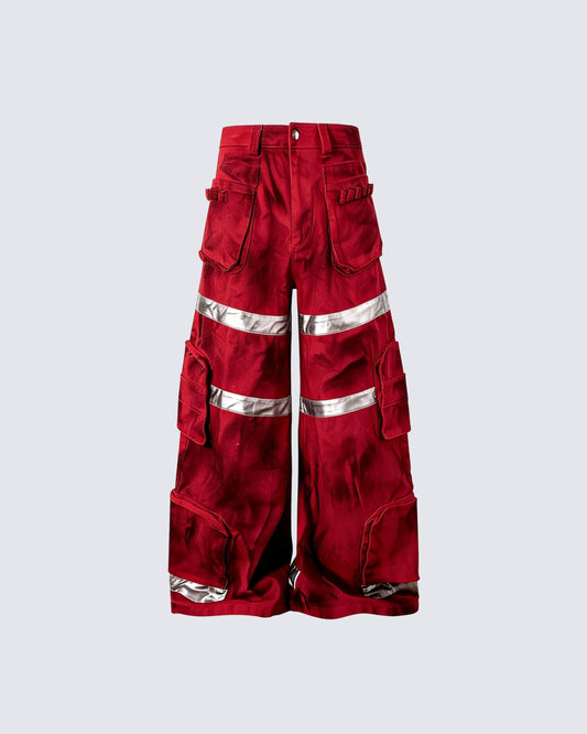 Reflective Distressed Denim Pants