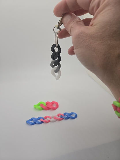 Custom Pride Rainbow Cuban Chain Keychains – Colorful Chunky Link Fidget Charm