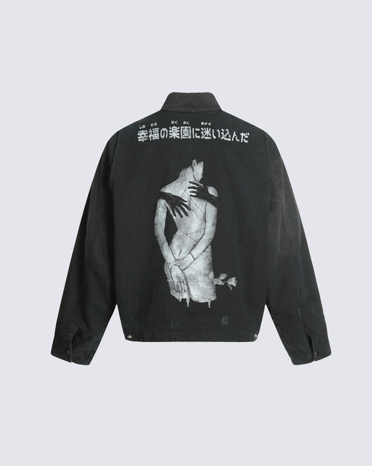 Vintage Punk Street Cargo Denim Jacket