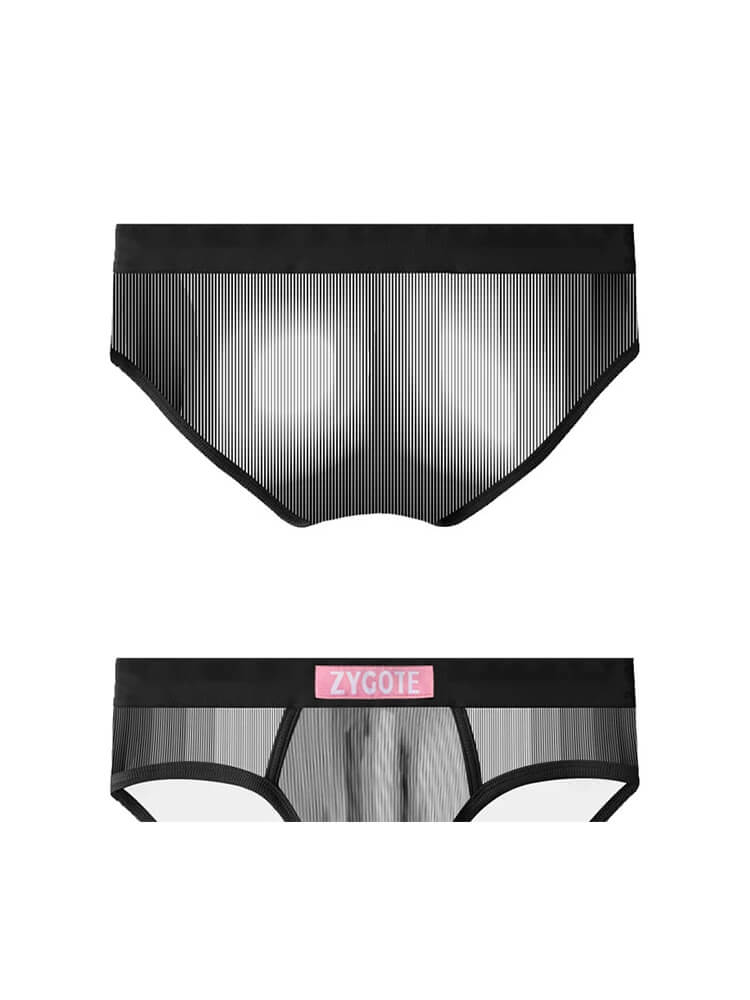 Men's Sexy Black Geometric Body-Print Briefs
