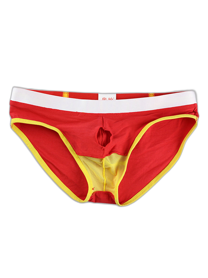 Men's Breathable Cotton Pouch Briefs with Fly