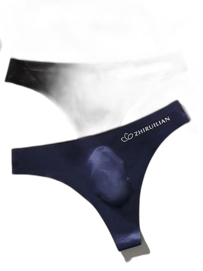 4-pack Men's Sexy Solid Color Letter Seamless Thong