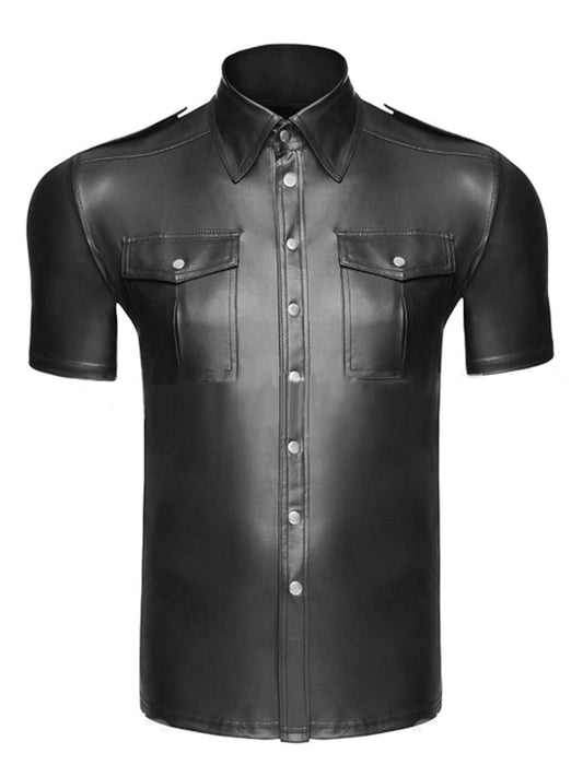 Men's Faux Leather Shirt