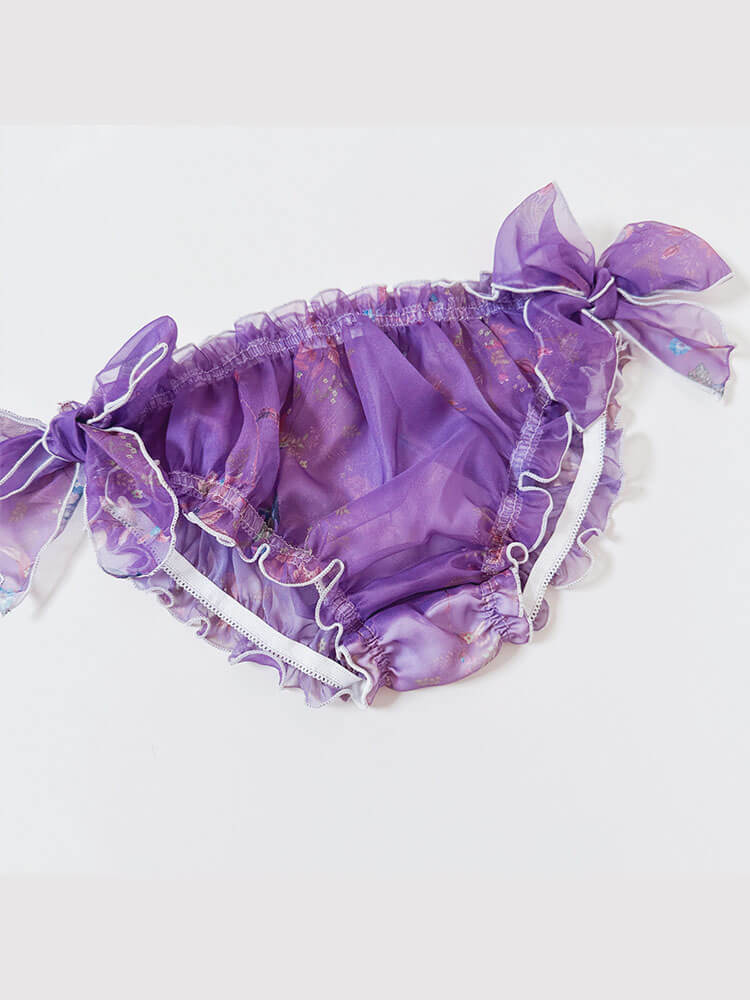 Men's Sexy Bow Ruffle Chiffon Briefs