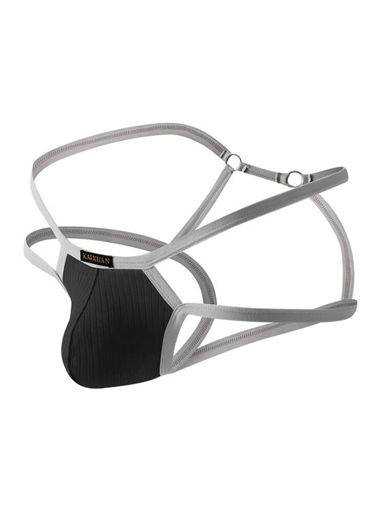 Men's Thin Strap Hollow Breathable Cotton Thong